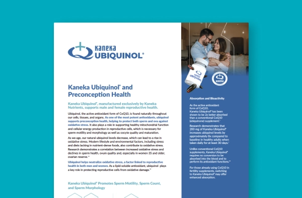 Kaneka Ubiquinol® and Preconception Health fact sheet